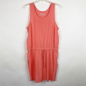 Avalanche Outdoor Avalon Woven Tank Dress Coral Sleeveless Drawstring Women's‎ M